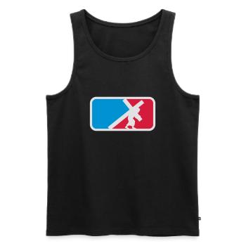 Crucifixion, drag, heavy, last, jesus, god, condem - Men's Premium Organic Tank Top - black - Front - AI Model Male 178 light (178cm)