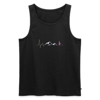 herzschlag berge und wein - Männer Premium Bio Tank Top - Schwarz - Vorne - Michal (187cm)
