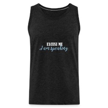 excuse me i m speaking - Débardeur bio Premium Homme - charbon - Devant - Alexander (188cm)