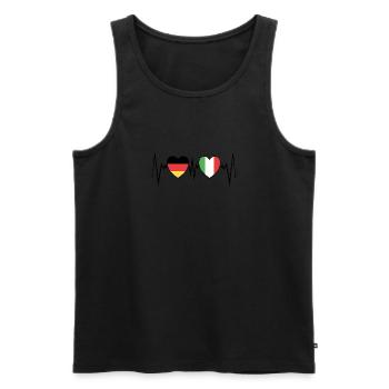 ECG de pouls de battement de coeur d'Allemagne et d'Italie - Débardeur bio Premium Homme - noir - Devant - Michal (187cm)