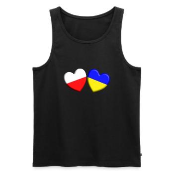 La Pologne soutient l’Ukraine - Débardeur bio Premium Homme - noir - Devant - AI Model Male 178 light (178cm)