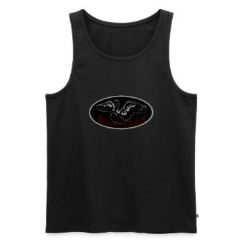Logo Schwan 2 - Männer Premium Bio Tank Top - Schwarz - Vorne - Michal (187cm)