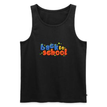 back to school - Débardeur bio Premium Homme - noir - Devant - Michal (187cm)
