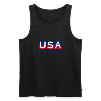 USA Aviron - Rameur - Rudern - Ruderer - Ruderin - Débardeur bio Premium Homme - noir - Devant - Michal (187cm)