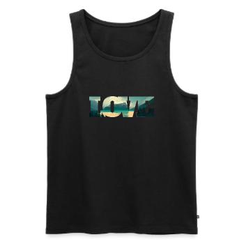 Nature in a love Wonderful lake - Men's Premium Organic Tank Top - black - Front - Michal (187cm)