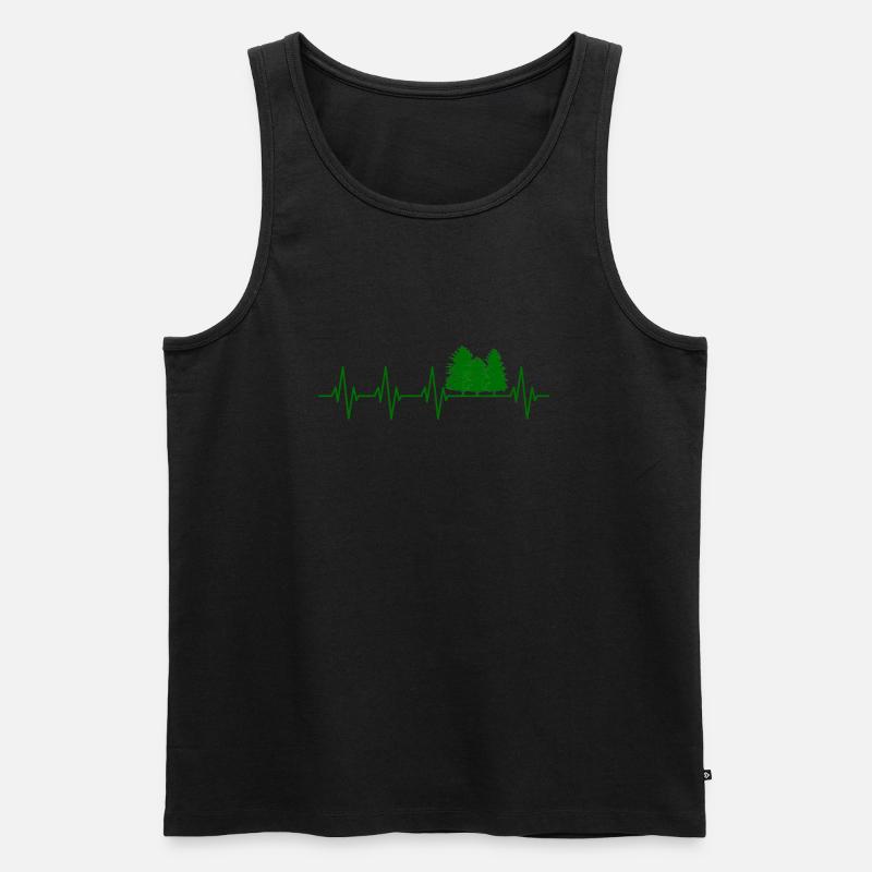 Wald Herzschlag Baum - Männer Premium Bio Tank Top - Schwarz
