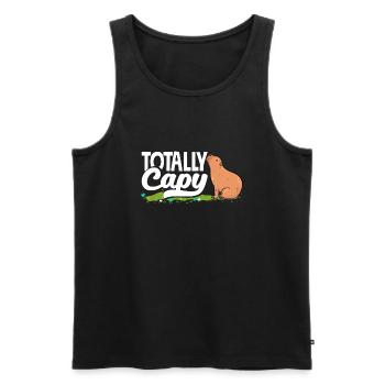 Capybara rongeur totalement capy - Débardeur bio Premium Homme - noir - Devant - Michal (187cm)