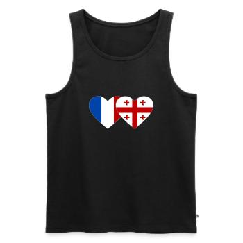 France Géorgie Flag Coeur - Débardeur bio Premium Homme - noir - Devant - Michal (187cm)