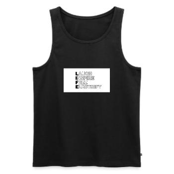 L I F E 1 - Männer Premium Bio Tank Top - Schwarz - Vorne - Michal (187cm)