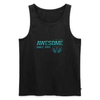 Awesome since 1983 Geschenk - Männer Premium Bio Tank Top - Schwarz - Vorne - Michal (187cm)