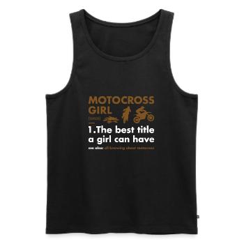 Sport Girl Définition Motocross - Débardeur bio Premium Homme - noir - Devant - AI Model Male 178 light (178cm)