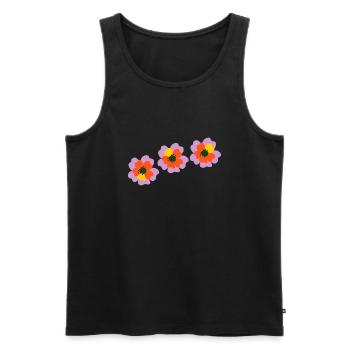 Flowers in pink, red and yellow - Men's Premium Organic Tank Top - black - Front - Michal (187cm)