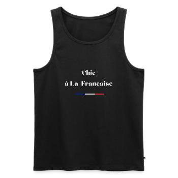 Chic à la française - Débardeur bio Premium Homme - noir - Devant - AI Model Male 178 light (178cm)