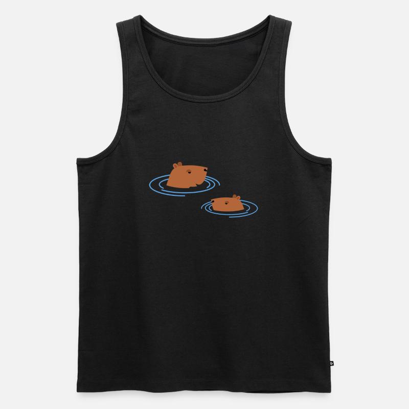 Capybara - Männer Premium Bio Tank Top - Schwarz