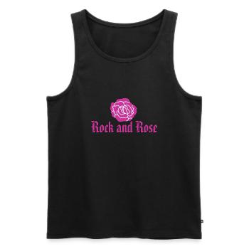 Rock and Rose - rose - Débardeur bio Premium Homme - noir - Devant - AI Model Male 178 light (178cm)