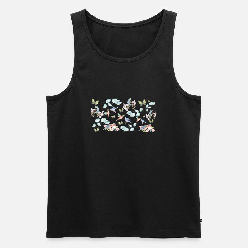 Wildblumen-Geschenkidee - Männer Premium Bio Tank Top - Schwarz