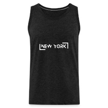 New York - Männer Premium Bio Tank Top - Anthrazit - Vorne - Alexander (188cm)