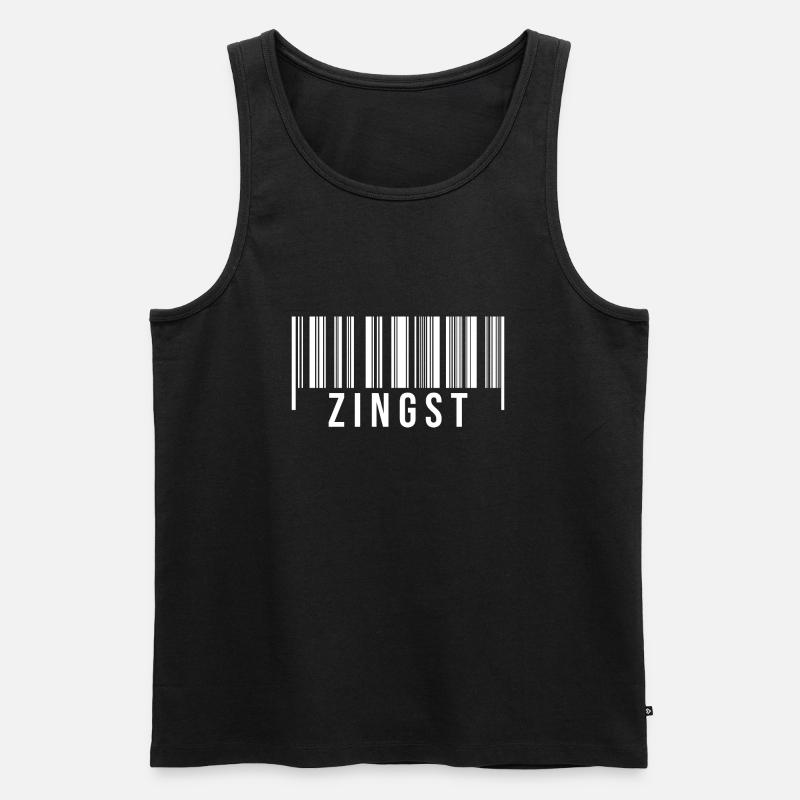 Zingst Strichcode - Männer Premium Bio Tank Top - Schwarz