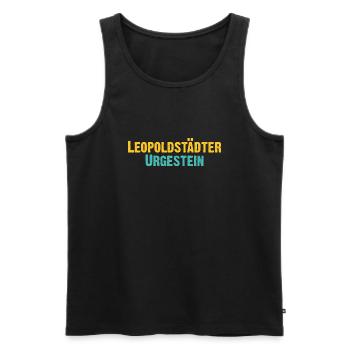 Leopoldstätter Urgestein Wien Österreich Spruch - Männer Premium Bio Tank Top - Schwarz - Vorne - Michal (187cm)