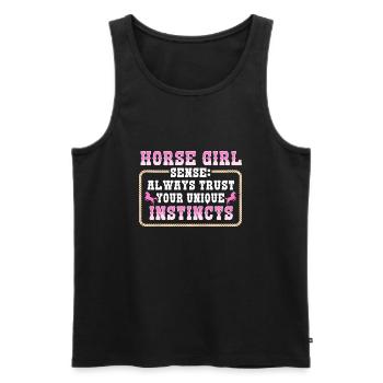 Horse Girl Sense Always Trust Your Unique Instinct - Men's Premium Organic Tank Top - black - Front - AI Model Male 178 light (178cm)