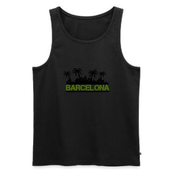 Barcelone - Débardeur bio Premium Homme - noir - Devant - AI Model Male 178 light (178cm)