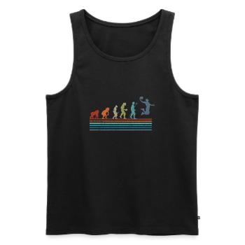 Évolution rétro vintage basketball - Débardeur bio Premium Homme - noir - Devant - Michal (187cm)