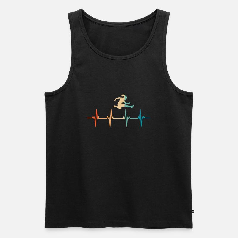Herzschlag-Sprung - Männer Premium Bio Tank Top - Schwarz