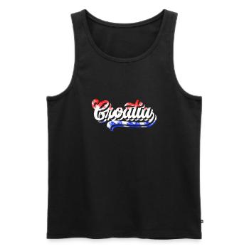 Kroatien hrvatska Kroatien hr Zagreb split Dubrovnik - Männer Premium Bio Tank Top - Schwarz - Vorne - Michal (187cm)