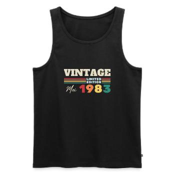 Vintage May 1983 - Anniversary Gift - Men's Premium Organic Tank Top - black - Front - Michal (187cm)