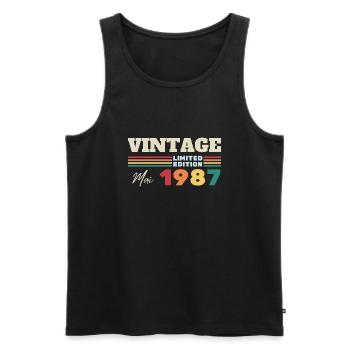Jahrgang Mai 1987 - Geschenk zum Jubiläum - Männer Premium Bio Tank Top - Schwarz - Vorne - AI Model Male 178 light (178cm)