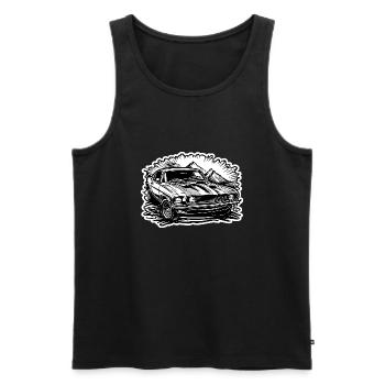 Auto / Fahrzeug / PKW / Mobil / Old Timer / fahren - Männer Premium Bio Tank Top - Schwarz - Vorne - AI Model Male 178 light (178cm)