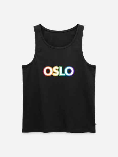 OSLO RAINBOW HAPPY PRIDE - Men's Premium Organic Tank Top - black