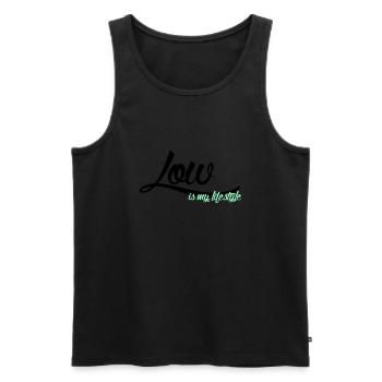 low is my lifestyle - Männer Premium Bio Tank Top - Schwarz - Vorne - AI Model Male 178 light (178cm)