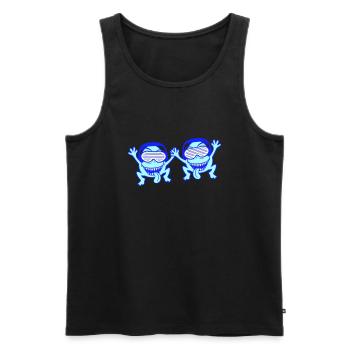 2 DJ Party Horreur Monstre Alien Alien Équipe - Débardeur bio Premium Homme - noir - Devant - Michal (187cm)