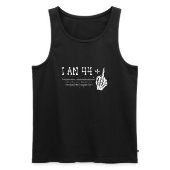I Am 44 Plus Middle Finger - 45th Birthday - Men's Premium Organic Tank Top - black - Front - AI Model Male 178 light (178cm)