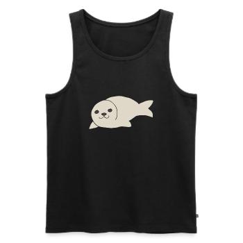 robbe cute - Männer Premium Bio Tank Top - Schwarz - Vorne - Michal (187cm)