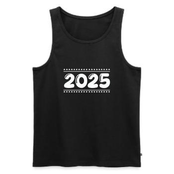 2025 - Männer Premium Bio Tank Top - Schwarz - Vorne - Michal (187cm)