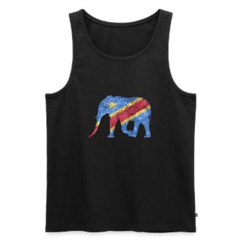 Democratic Republic of Congo Elephant - Free Congo - Men's Premium Organic Tank Top - black - Front - AI Model Male 178 light (178cm)