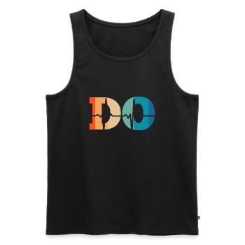 Retro Heartbeat Arzt für Osteopathie - Männer Premium Bio Tank Top - Schwarz - Vorne - AI Model Male 178 light (178cm)