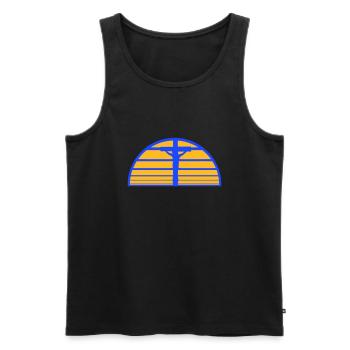 Jesus Christ God Faith Cross Praying Christians - Men's Premium Organic Tank Top - black - Front - AI Model Male 178 light (178cm)