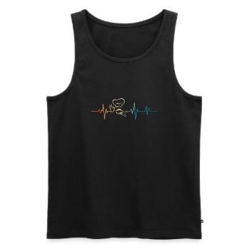Herzschlag Retro Koch - Männer Premium Bio Tank Top - Schwarz - Vorne - AI Model Male 178 light (178cm)