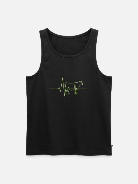 t Kuhbauer Herzschlag - Männer Premium Bio Tank Top - Schwarz