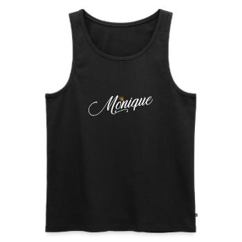 Monique Nom personnalisé pour femmes enfants bambins - - Débardeur bio Premium Homme - noir - Devant - AI Model Male 178 light (178cm)