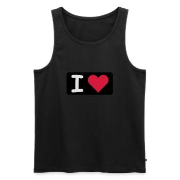 I LOVE - Männer Premium Bio Tank Top - Schwarz - Vorne - Michal (187cm)