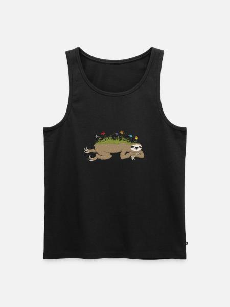 Faultierfrühling - Männer Premium Bio Tank Top - Schwarz