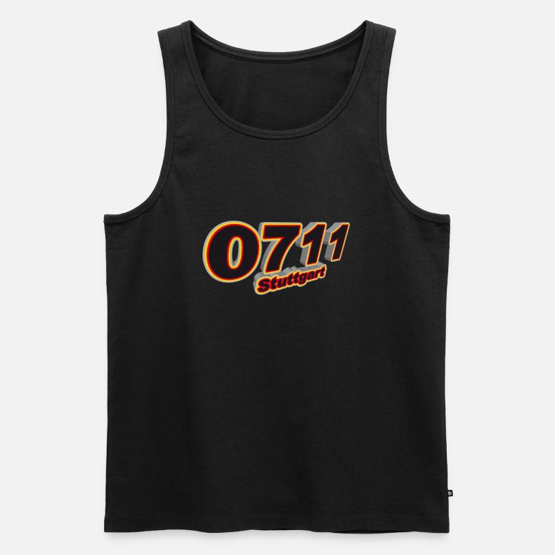 0711 Stuttgart - Männer Premium Bio Tank Top - Schwarz