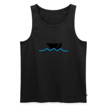 distress_boat - Men's Premium Organic Tank Top - black - Front - AI Model Male 178 light (178cm)