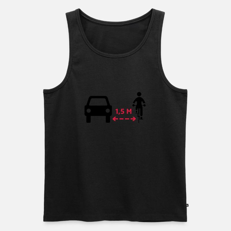 Abstand halten! - Männer Premium Bio Tank Top - Schwarz