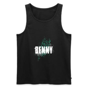 Benny - Männer Premium Bio Tank Top - Schwarz - Vorne - AI Model Male 178 light (178cm)