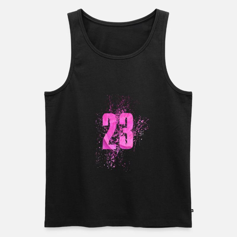 Number 23 - Männer Premium Bio Tank Top - Schwarz